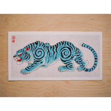 Load image into Gallery viewer, Crawling Tiger in blue and white by Joe Spaven
