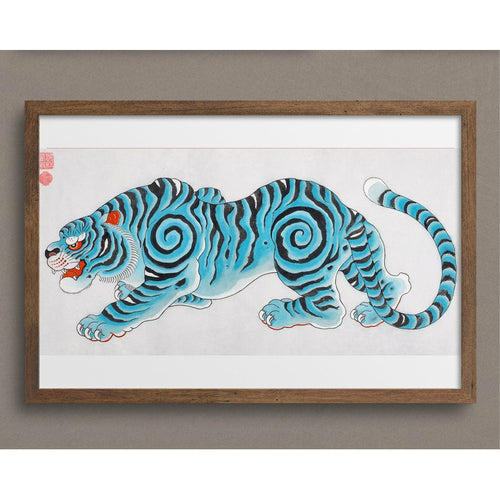 Crawling Tiger in blue and white by Joe Spaven